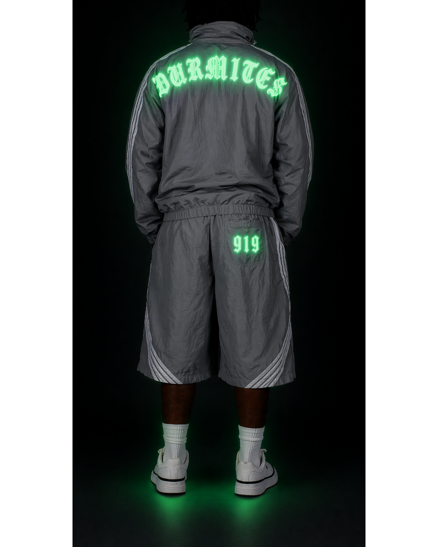 DURMITES Racer Windbreaker Jacket and Shorts Set GLOW IN THE DARK!!!!!